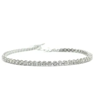 Certified Natural Diamond 1 Carat Tennis Bracelet on 14K White Gold