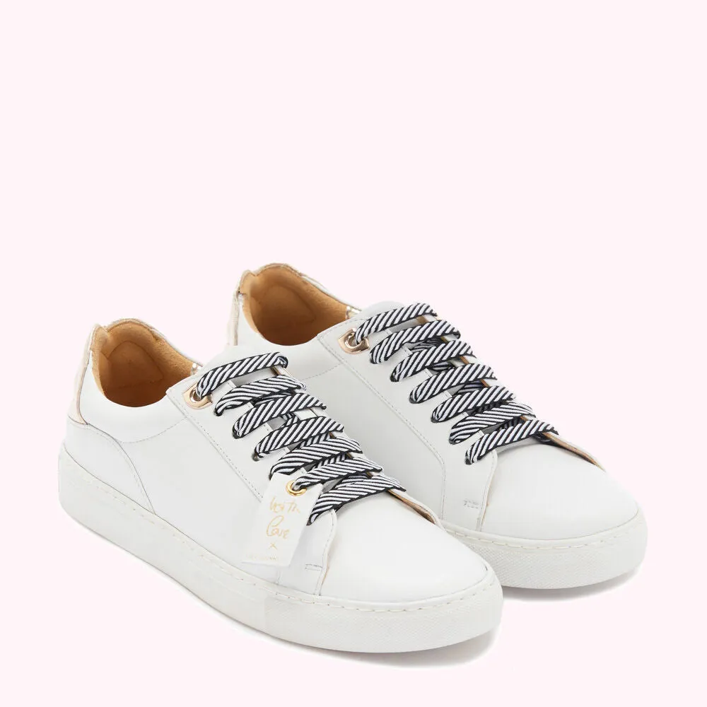 CHALK AND GOLD LEATHER LIPS NATASHA TRAINERS