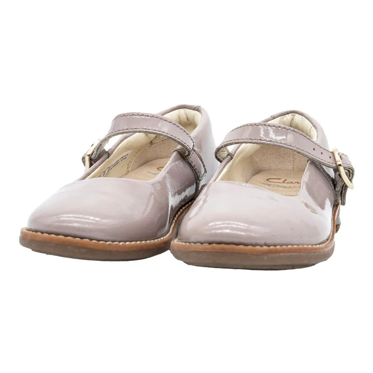 Clarks Casual Ballerinas Patent Leather Pink Colour For Kids