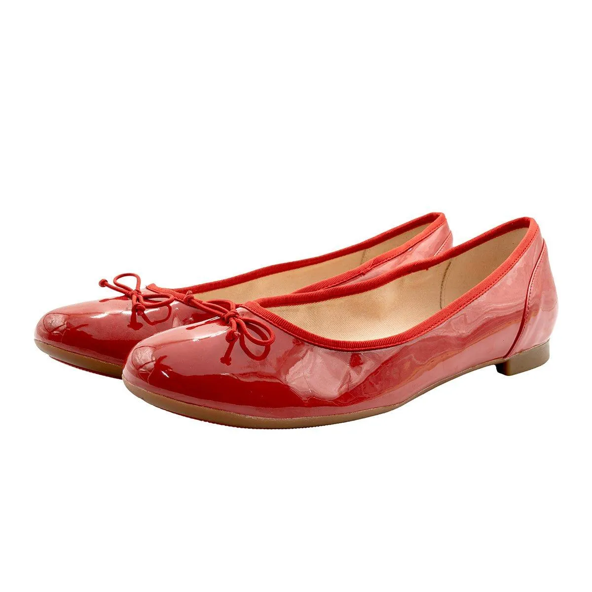 Clarks Collection Soft Cushion Ballerinas Patent Leather Red Colour For Women