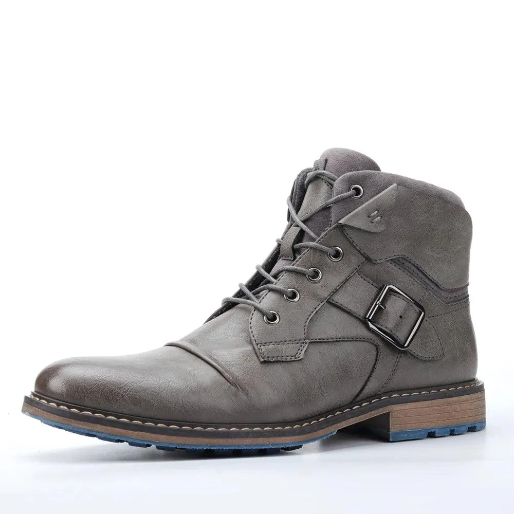 Classic Comfortable Leather Ankle Boots: TC200 Men's Casual Shoes