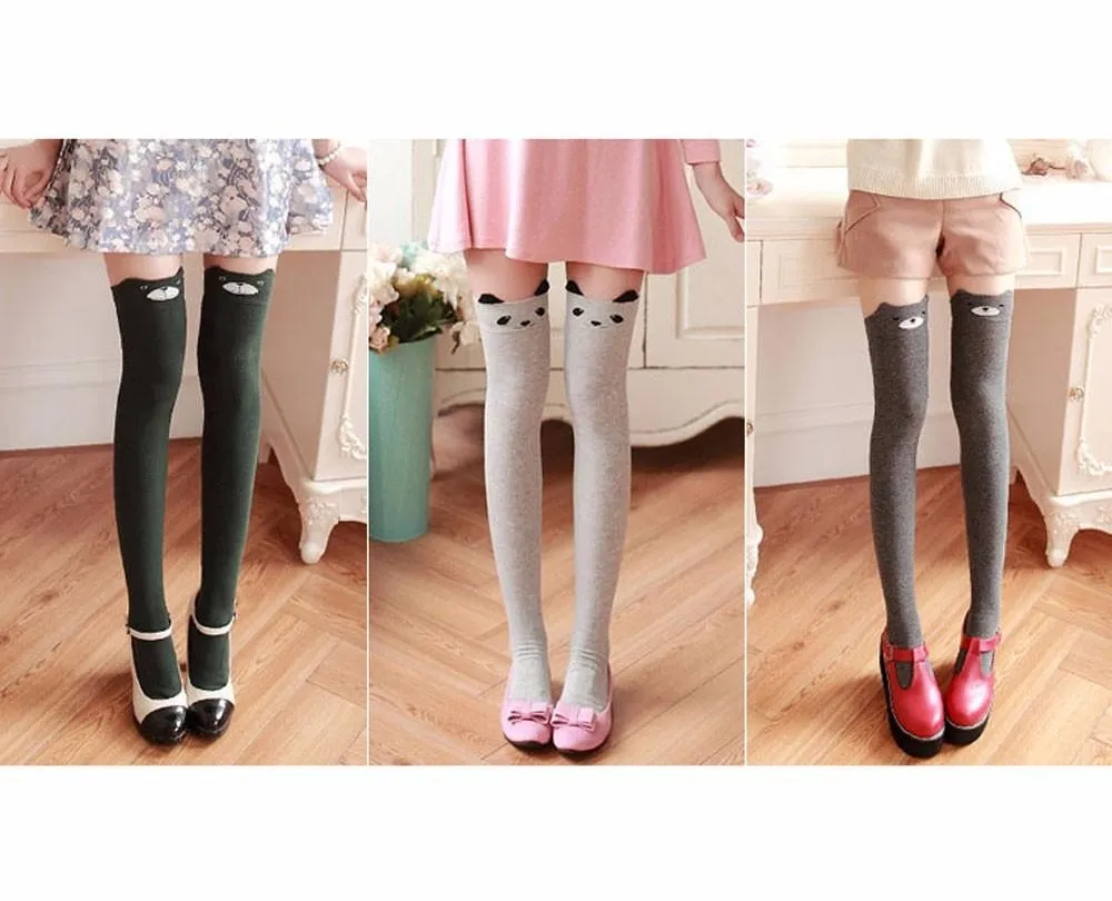 Cotton Animal Thigh Highs