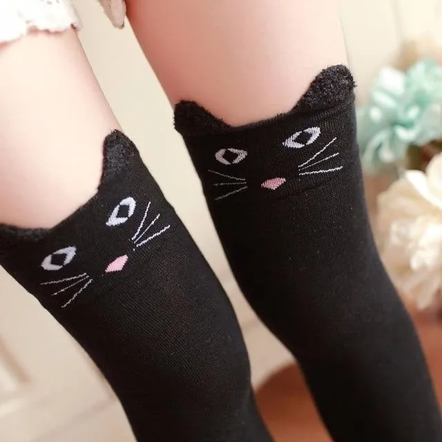 Cotton Animal Thigh Highs