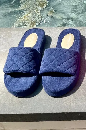 Cotton Shower or Pool Slides Navy