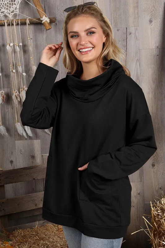 Cowl Neck Tunic with Pockets