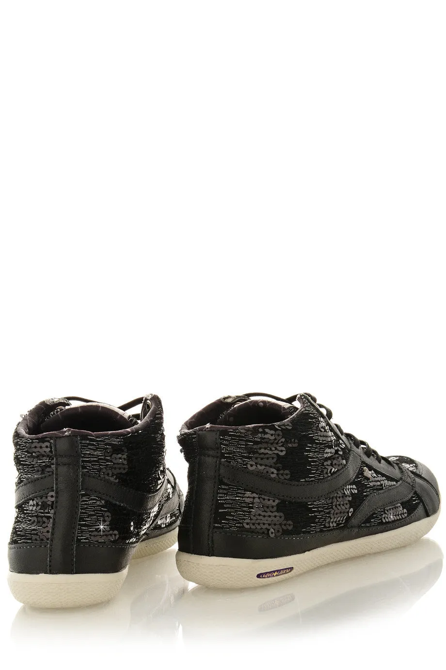 CRAVO & CANELA STARLA Black Sequin Sneakers