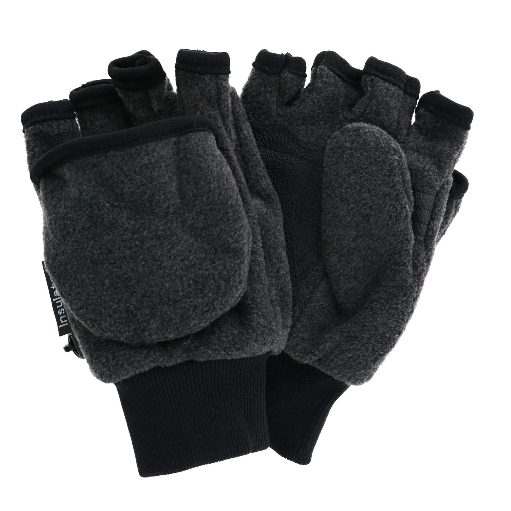 CTM® Kids' and Teens' Fleece Convertible Fingerless Winter Mitten / Gloves