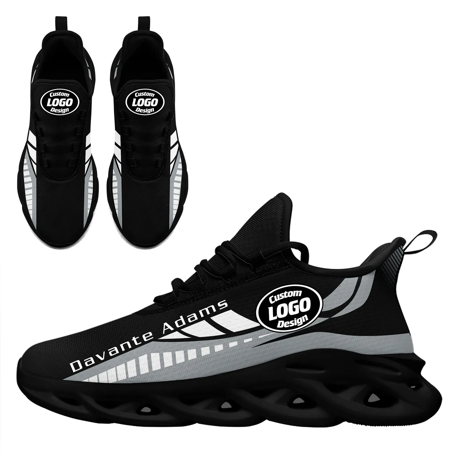 Custom Black Gray Las Vegas Maxsoul Shoes Personalized Sneaker FN003-D020325-20