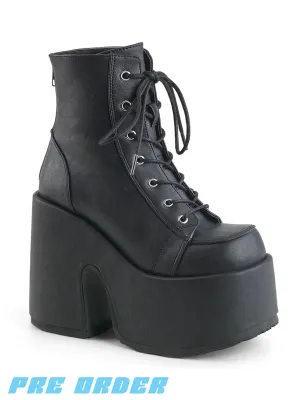 DEMONIA CAMEL-203  BOOTS - BLACK VEGAN LEATHER ✰ PRE ORDER ✰