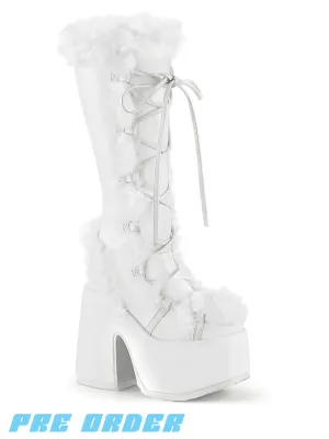 DEMONIA CAMEL-311 PLATFORM BOOTS - WHITE ✰ PRE ORDER ✰