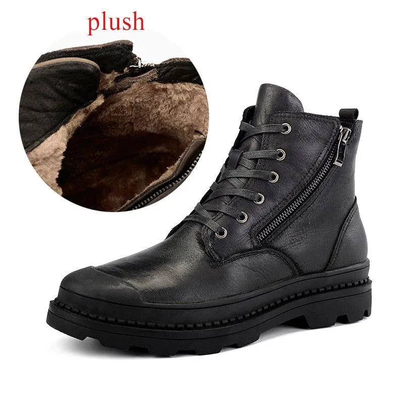 DM406 Leather Ankle Boots Men's Casual Shoes Botas