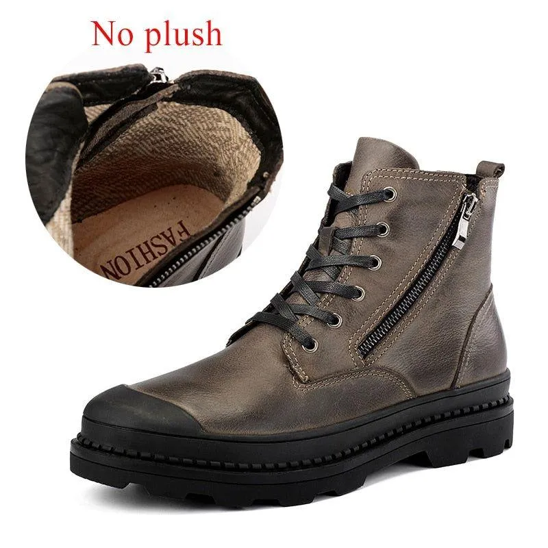 DM406 Leather Ankle Boots Men's Casual Shoes Botas