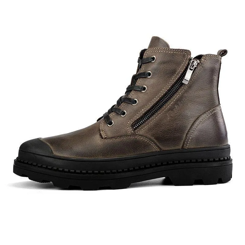 DM406 Leather Ankle Boots Men's Casual Shoes Botas