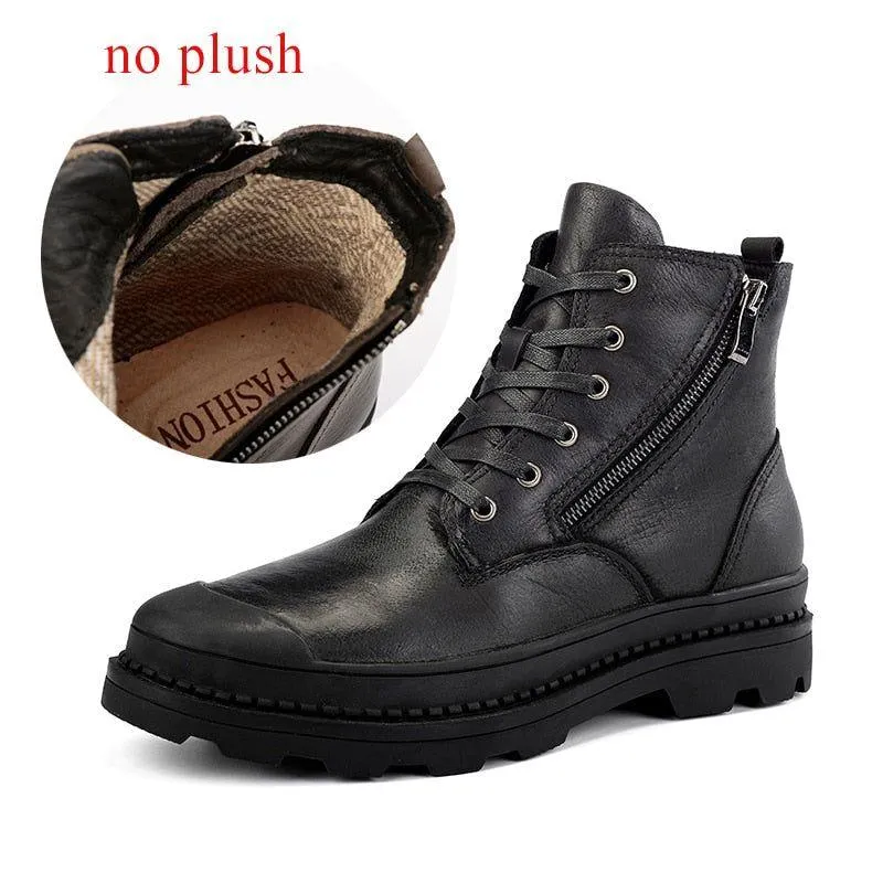 DM406 Leather Ankle Boots Men's Casual Shoes Botas