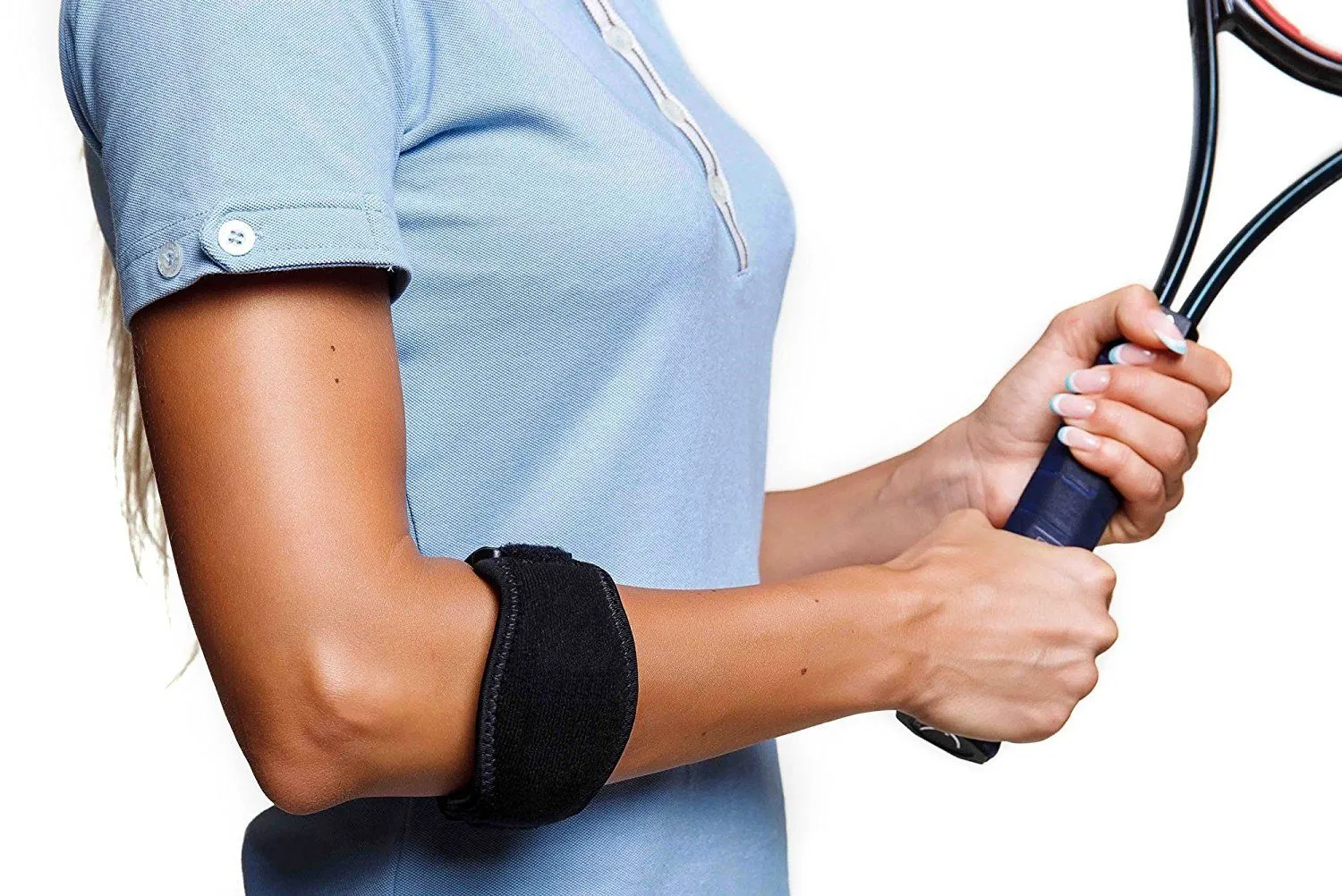 Elbow Compression Brace for Tennis & Golf - Band w/ Adjustable Strap