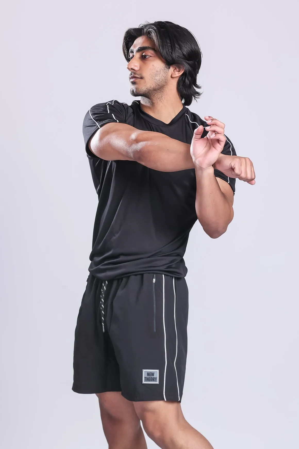 Essential Performance T-shirt & Shorts Set- Black