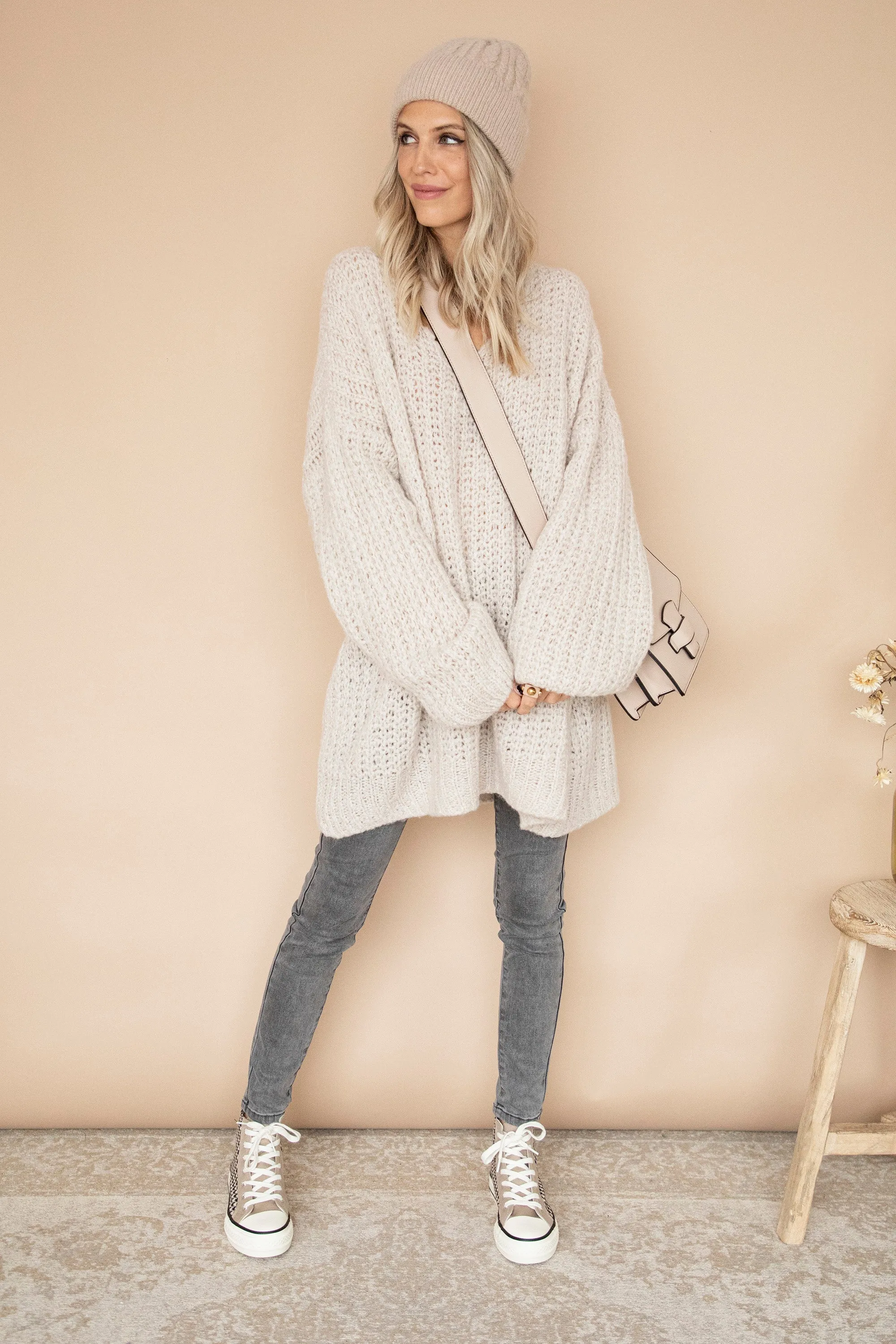 Extra Long, Extra Cozy Off White - Trui