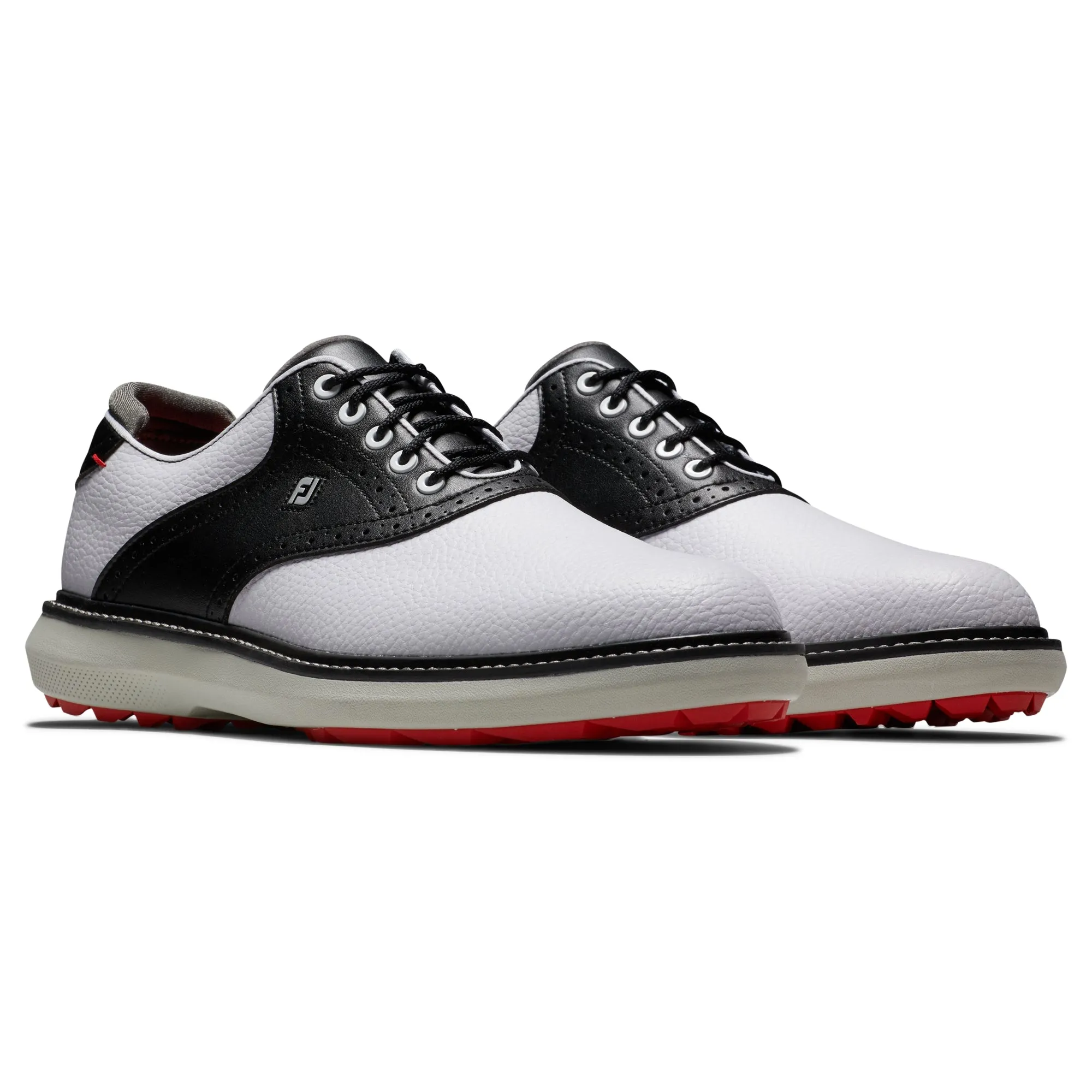 FootJoy Traditions Spikeless Men's Golf Shoes 57924 - White/Black (Previous-Season Style)