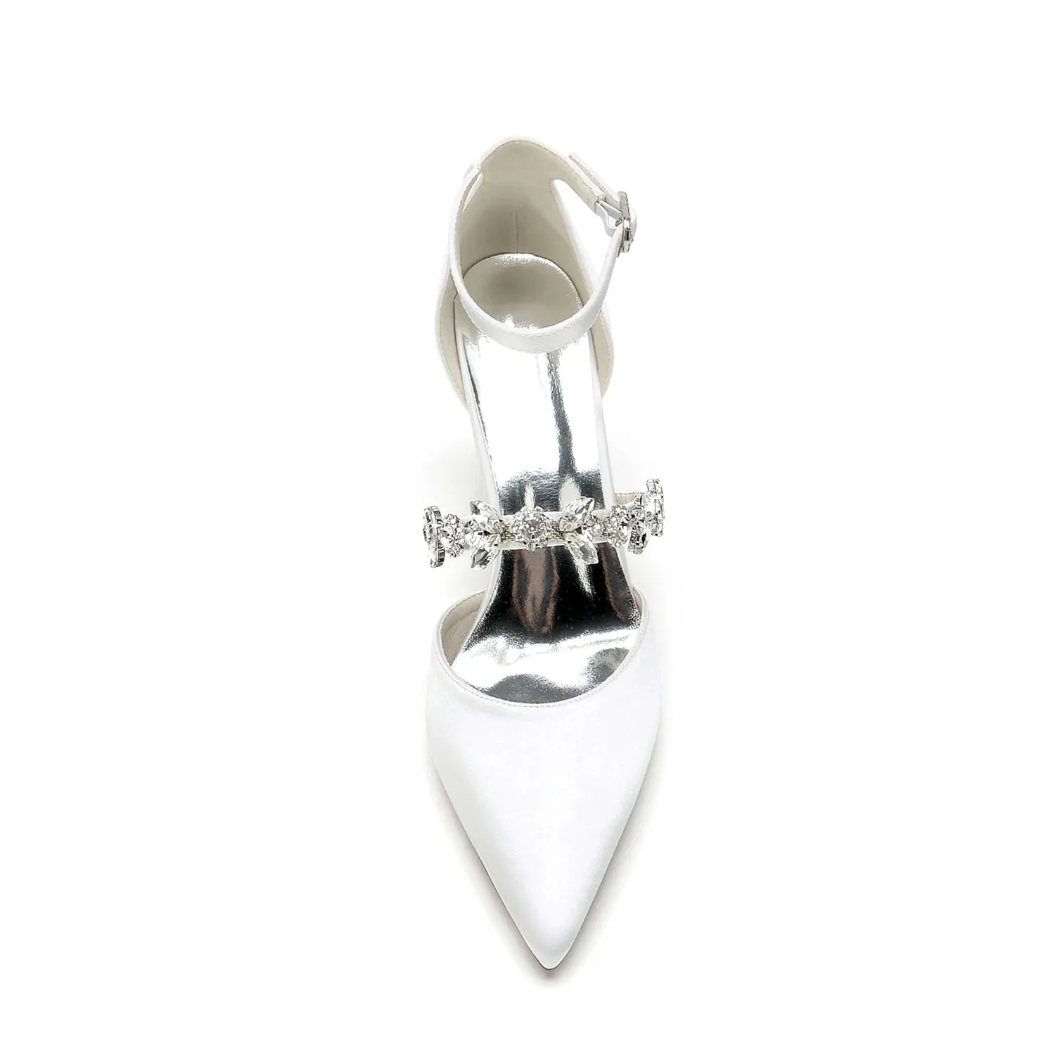 Funki Buys | Shoes | Women's Satin Crystal Block Heeled Shoes