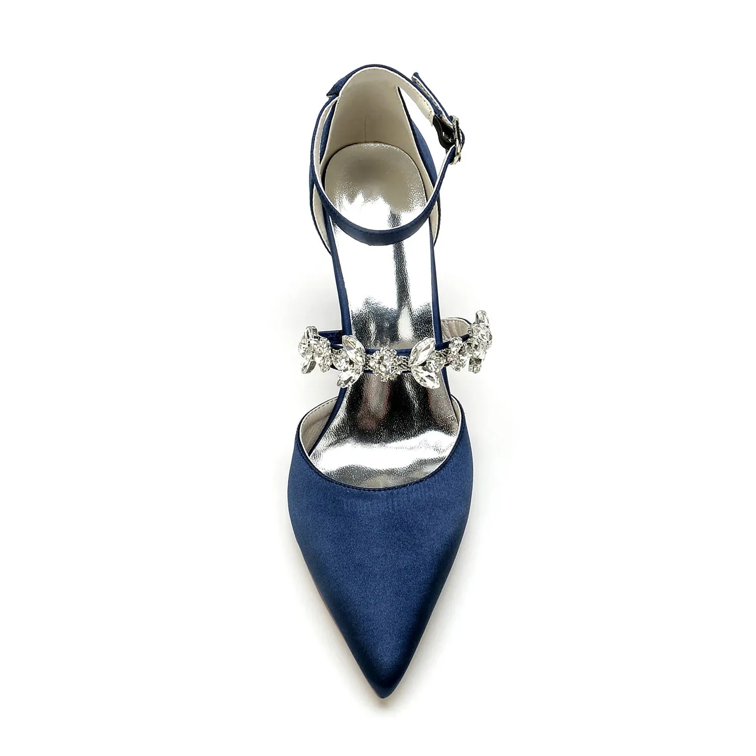 Funki Buys | Shoes | Women's Satin Crystal Block Heeled Shoes