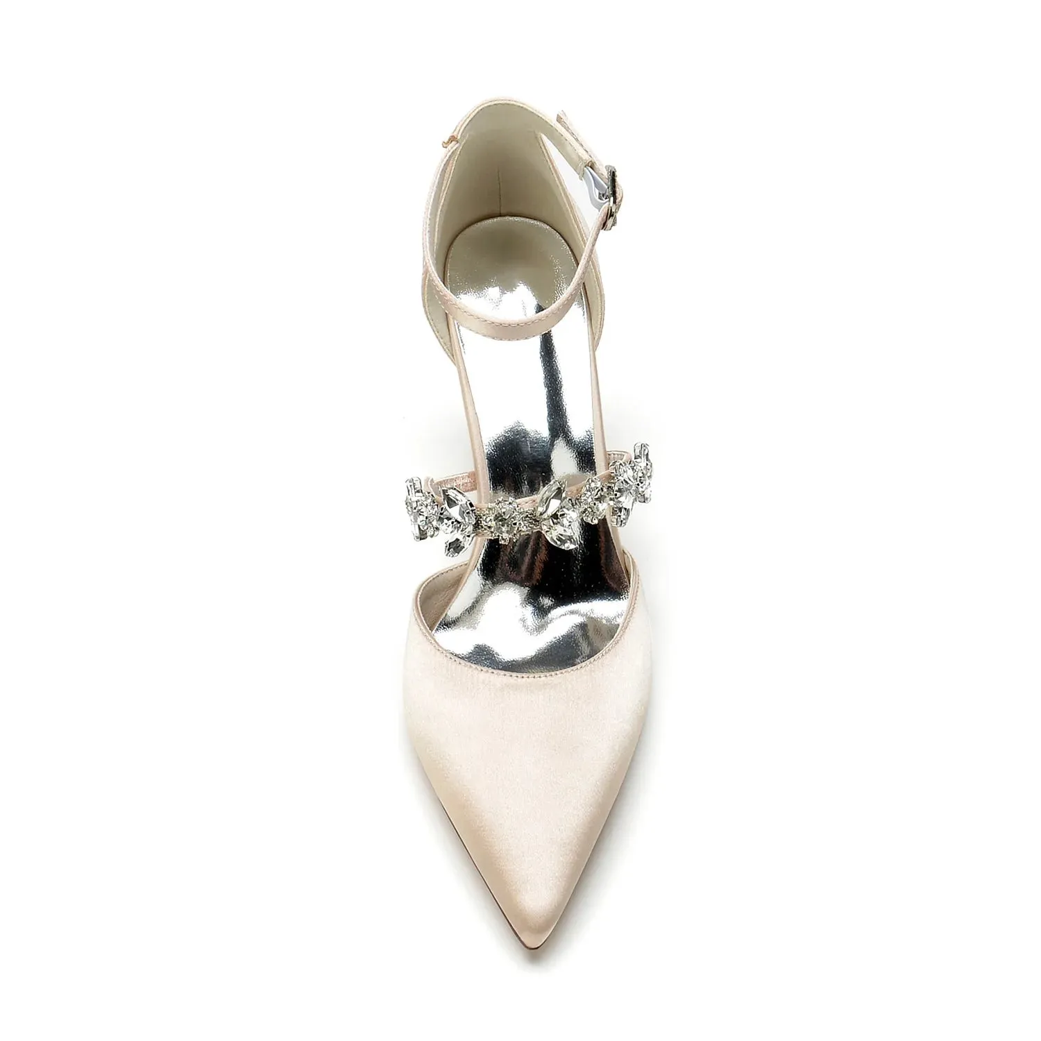 Funki Buys | Shoes | Women's Satin Crystal Block Heeled Shoes