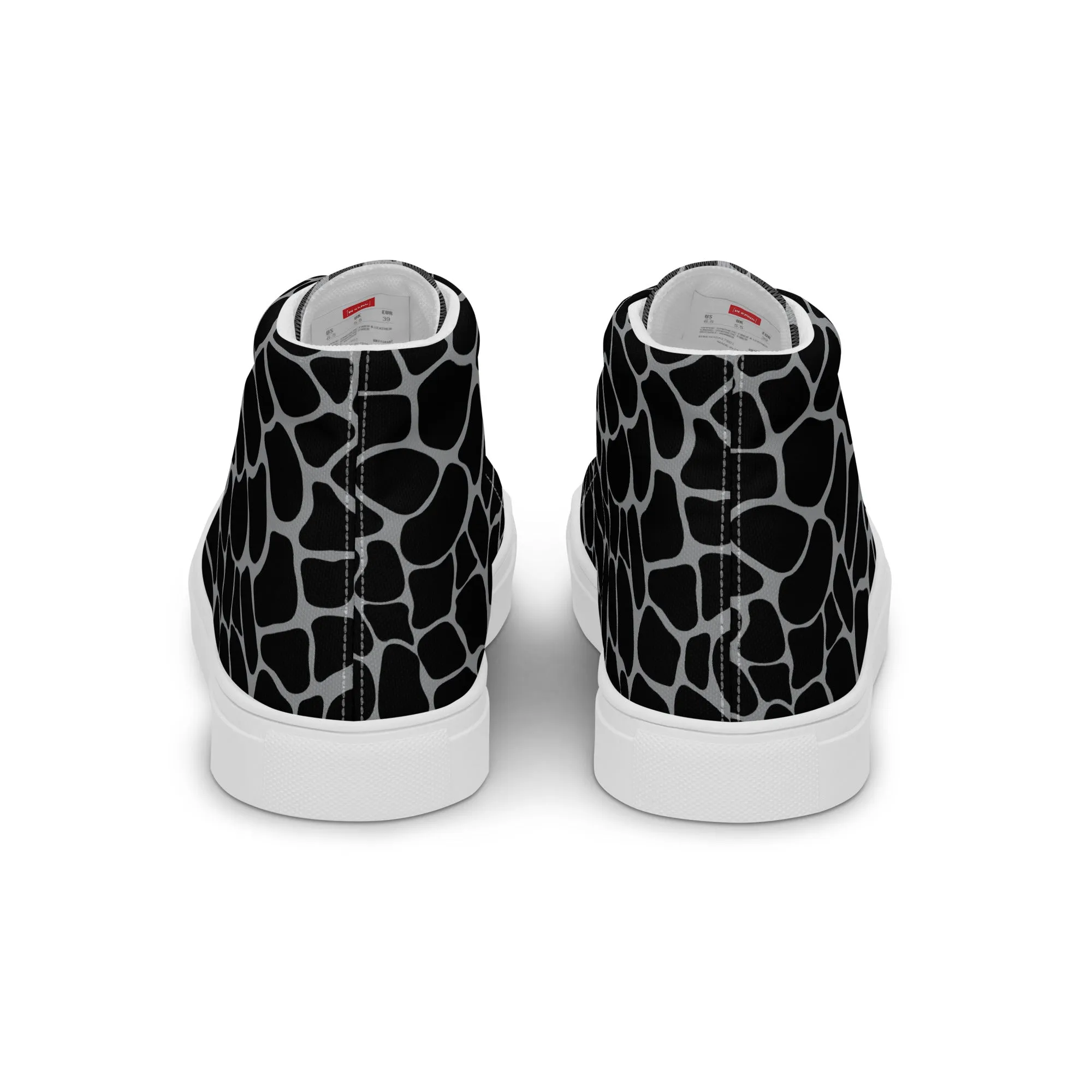 Giraffe Print Women’s high top canvas shoes