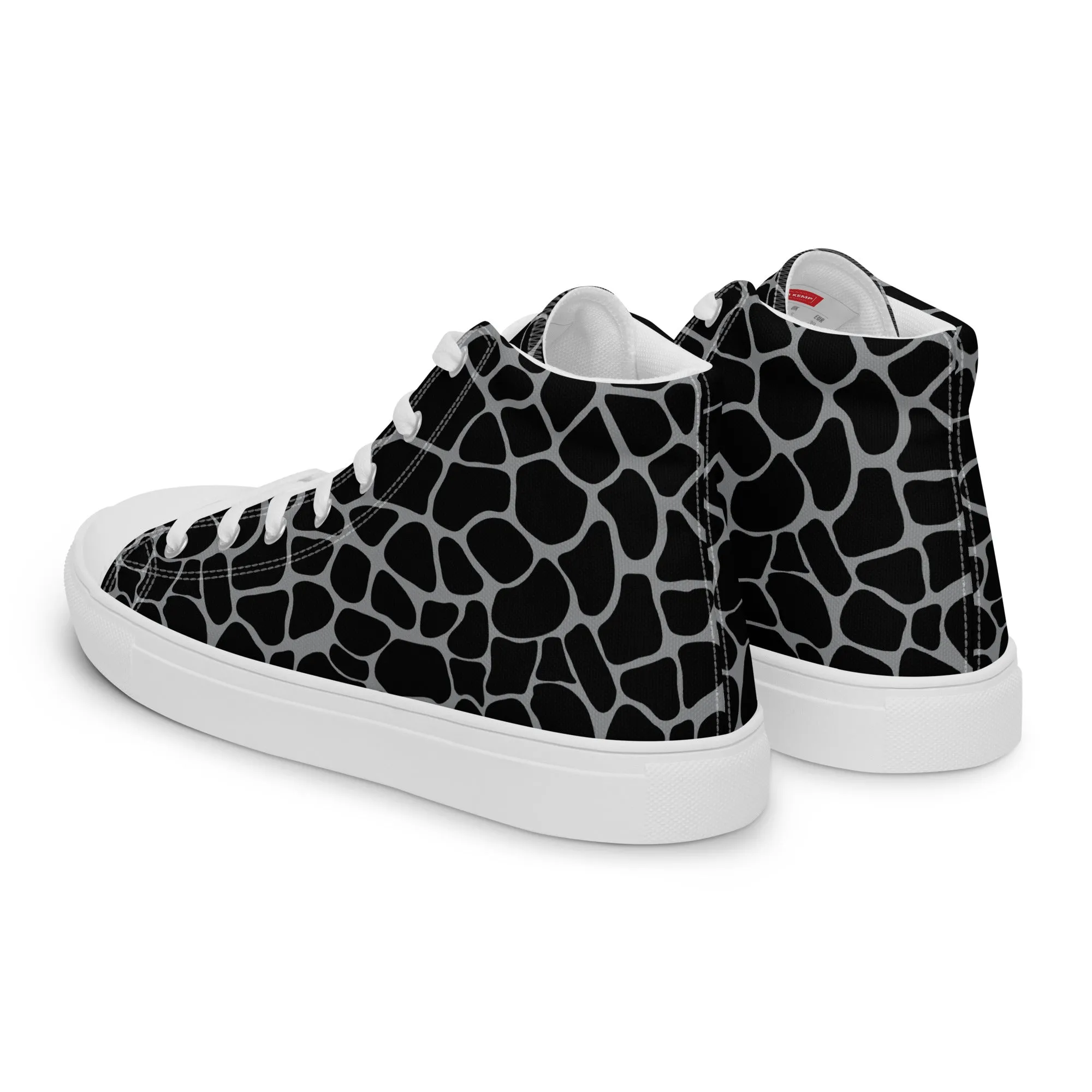 Giraffe Print Women’s high top canvas shoes