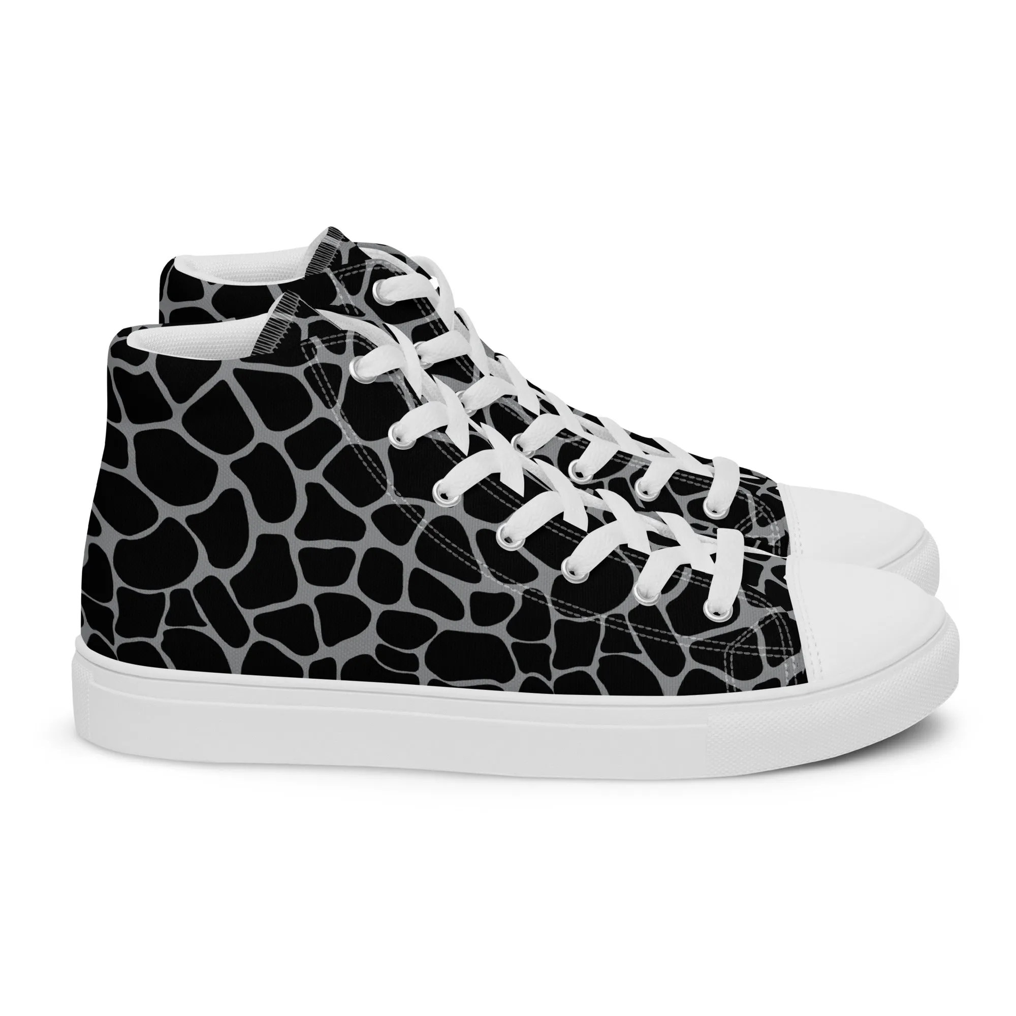 Giraffe Print Women’s high top canvas shoes