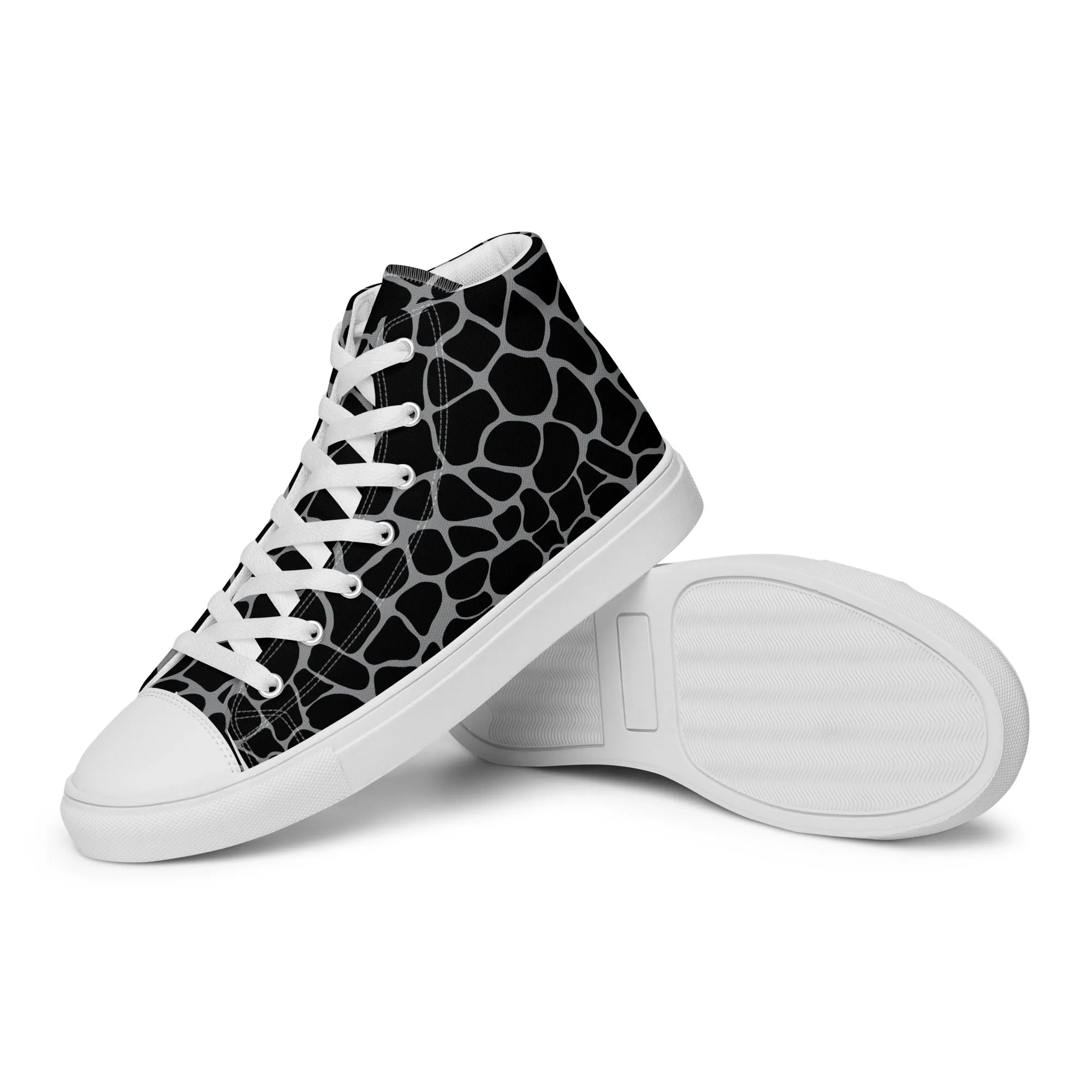 Giraffe Print Women’s high top canvas shoes