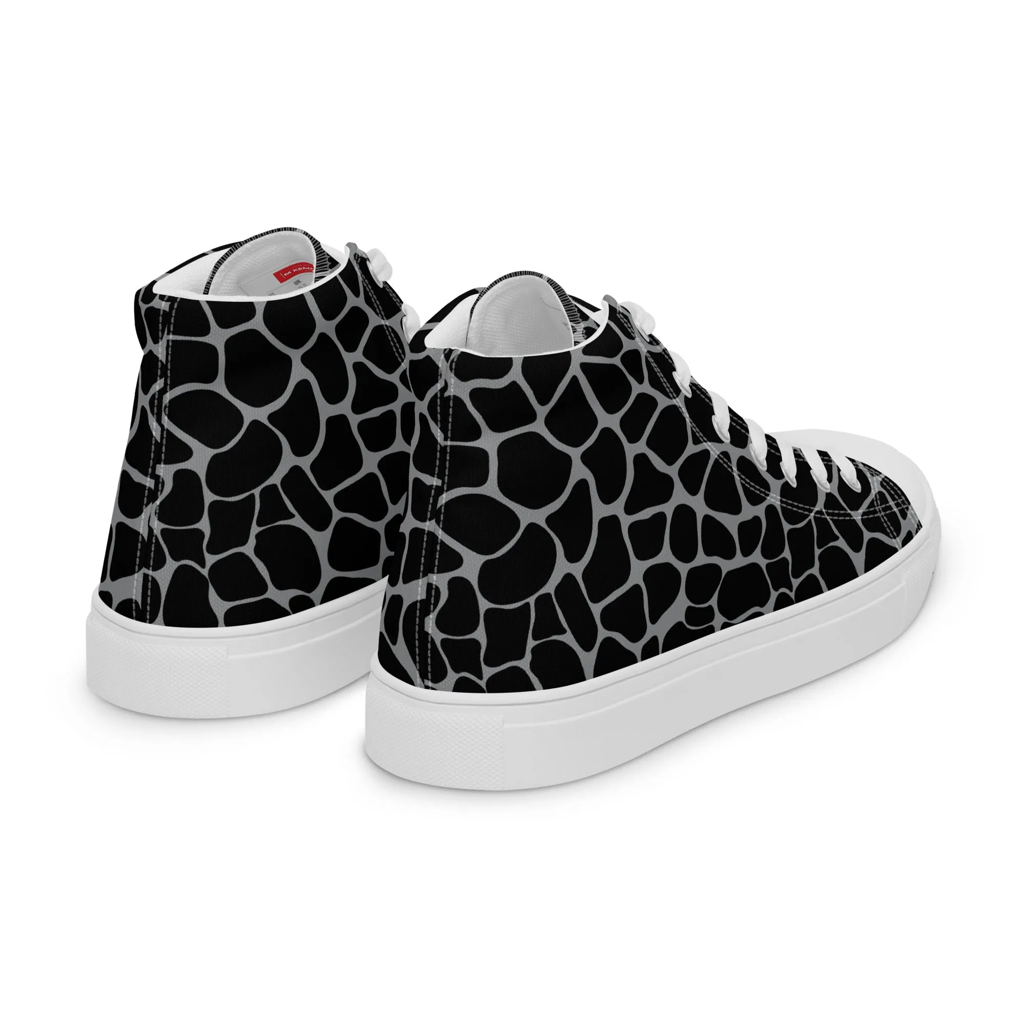 Giraffe Print Women’s high top canvas shoes