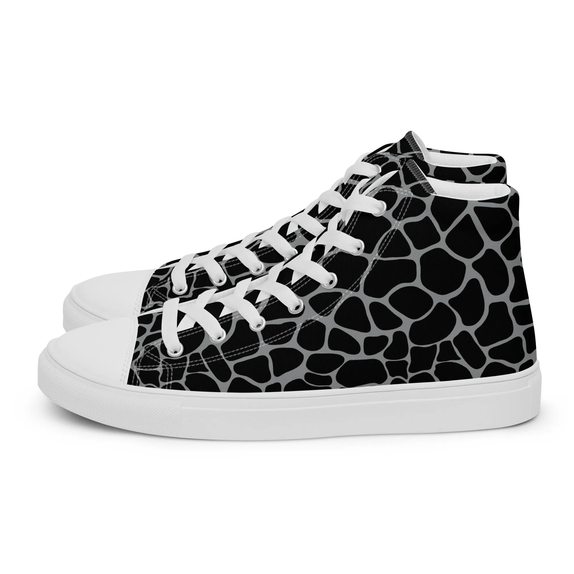 Giraffe Print Women’s high top canvas shoes