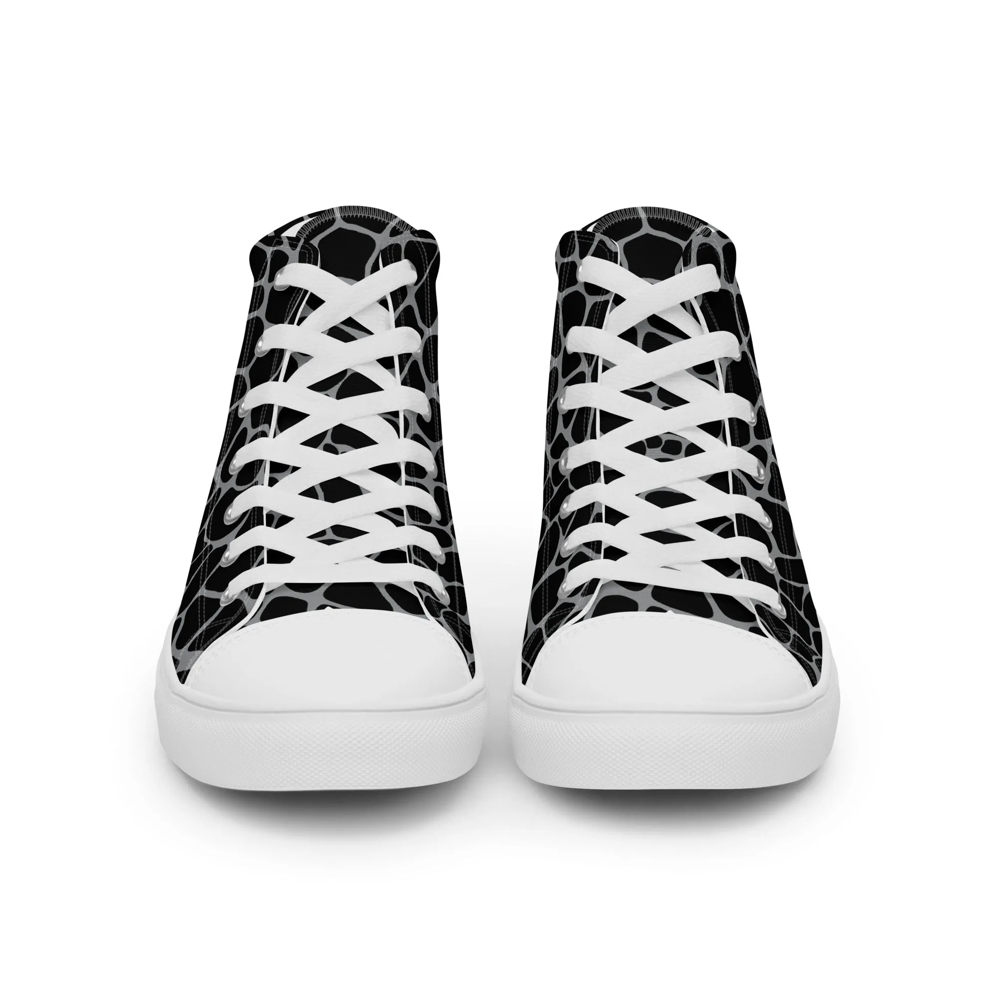 Giraffe Print Women’s high top canvas shoes