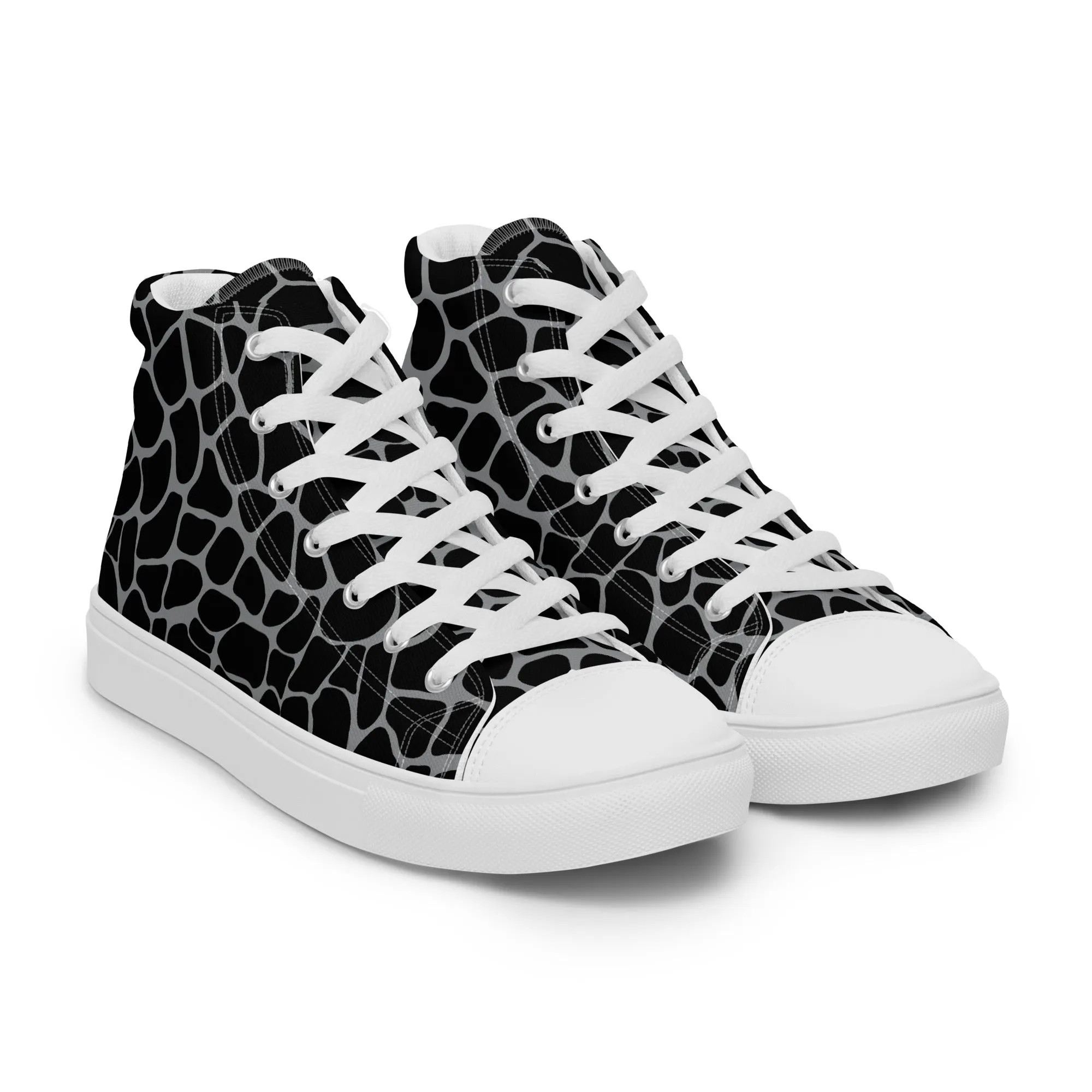 Giraffe Print Women’s high top canvas shoes