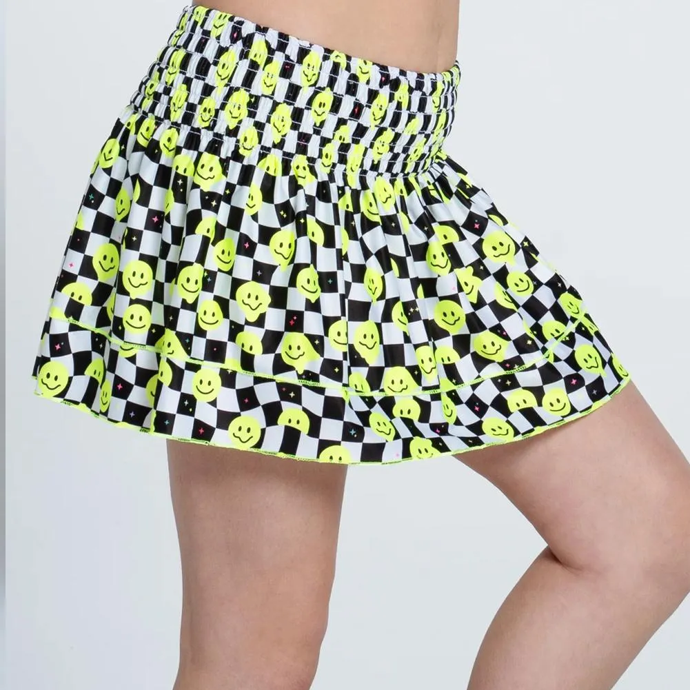 Girls' Highly Smiley Smocked Tennis Skort Black