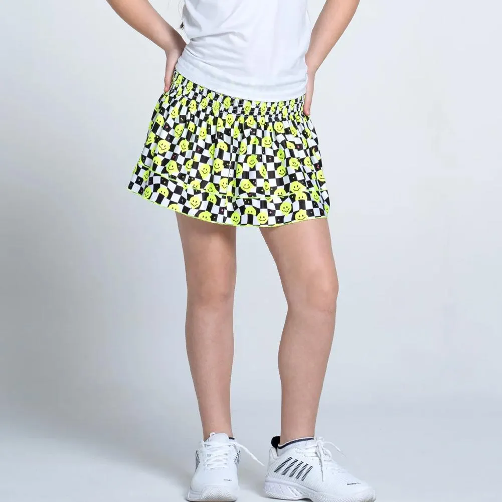 Girls' Highly Smiley Smocked Tennis Skort Black