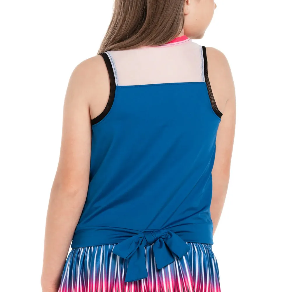 Girls' Pretty Bow Tennis Tank Electric Blue