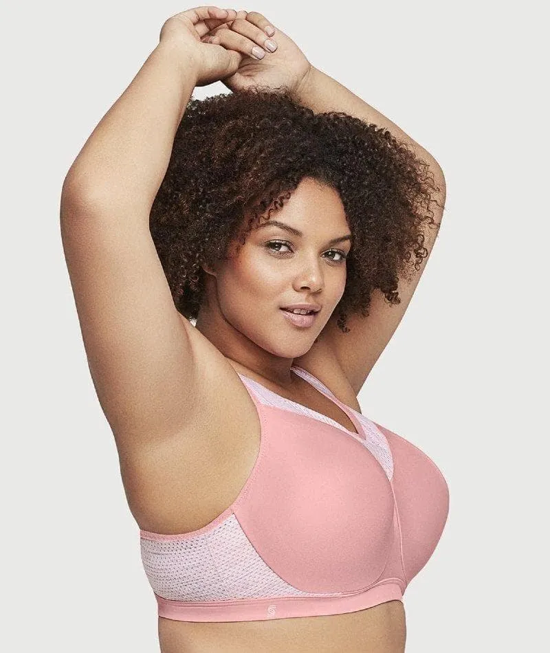 Glamorise High Impact Underwire Sports Bra - Pink Blush