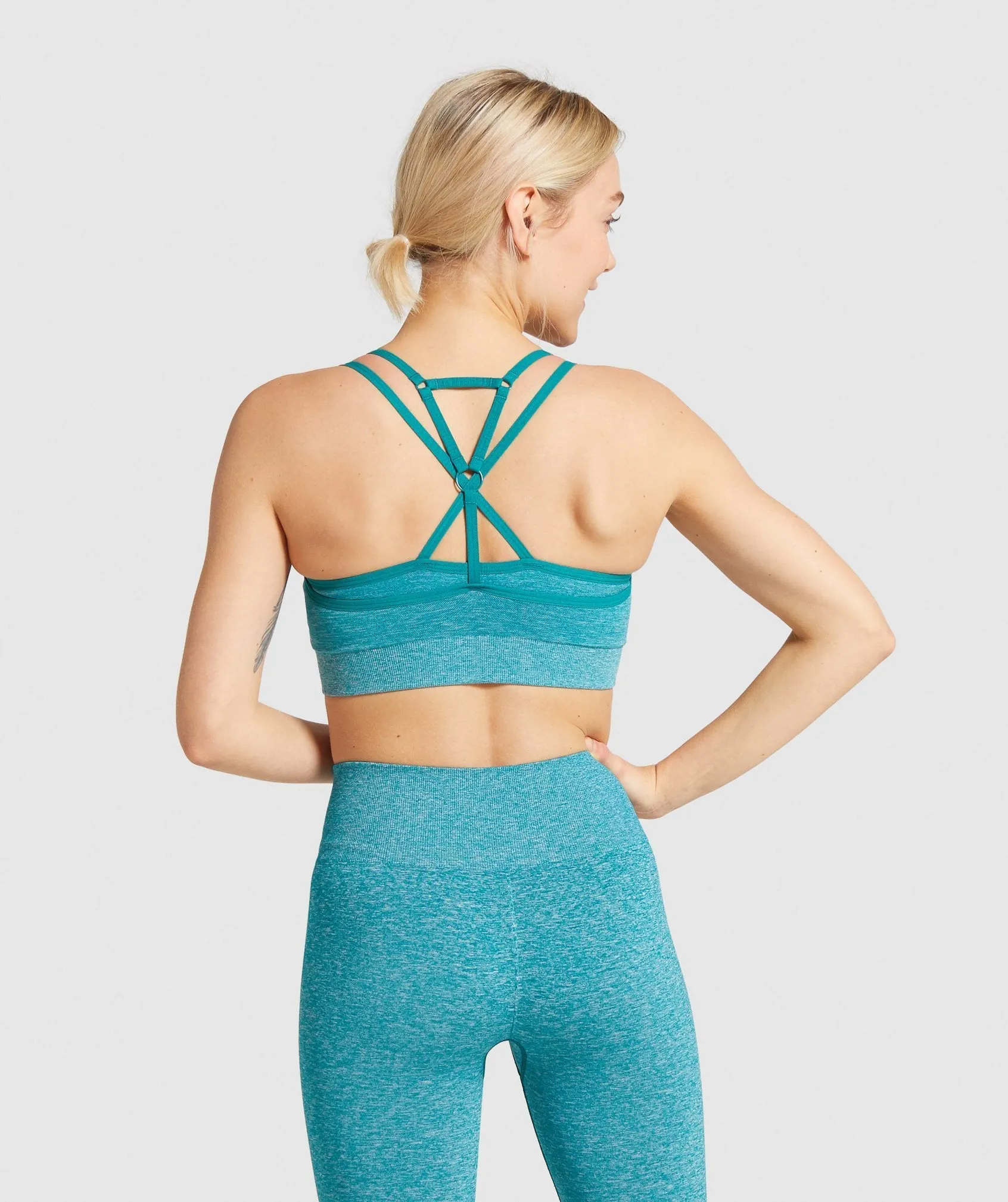 Gymshark Adapt Marl Seamless Sports Bra - Emerald Green