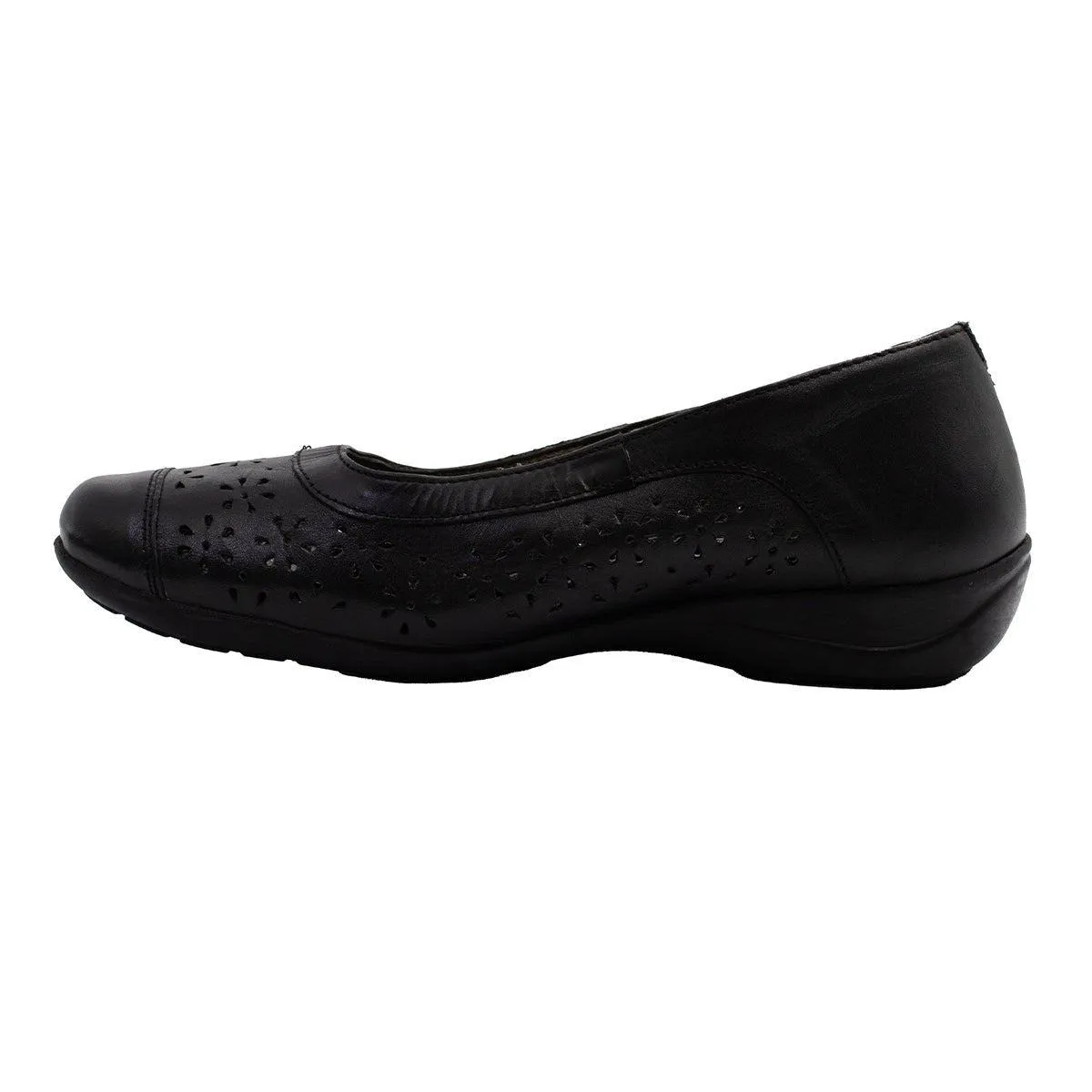 I Love Comfort Casual Ballerinas Leather Black Colour For Women