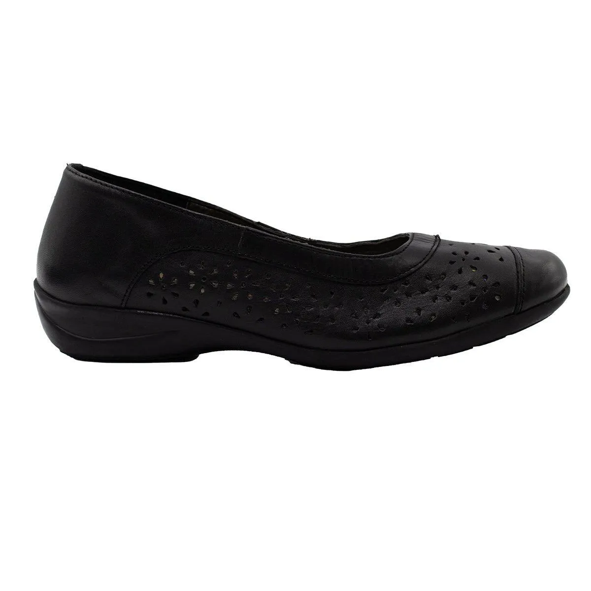 I Love Comfort Casual Ballerinas Leather Black Colour For Women