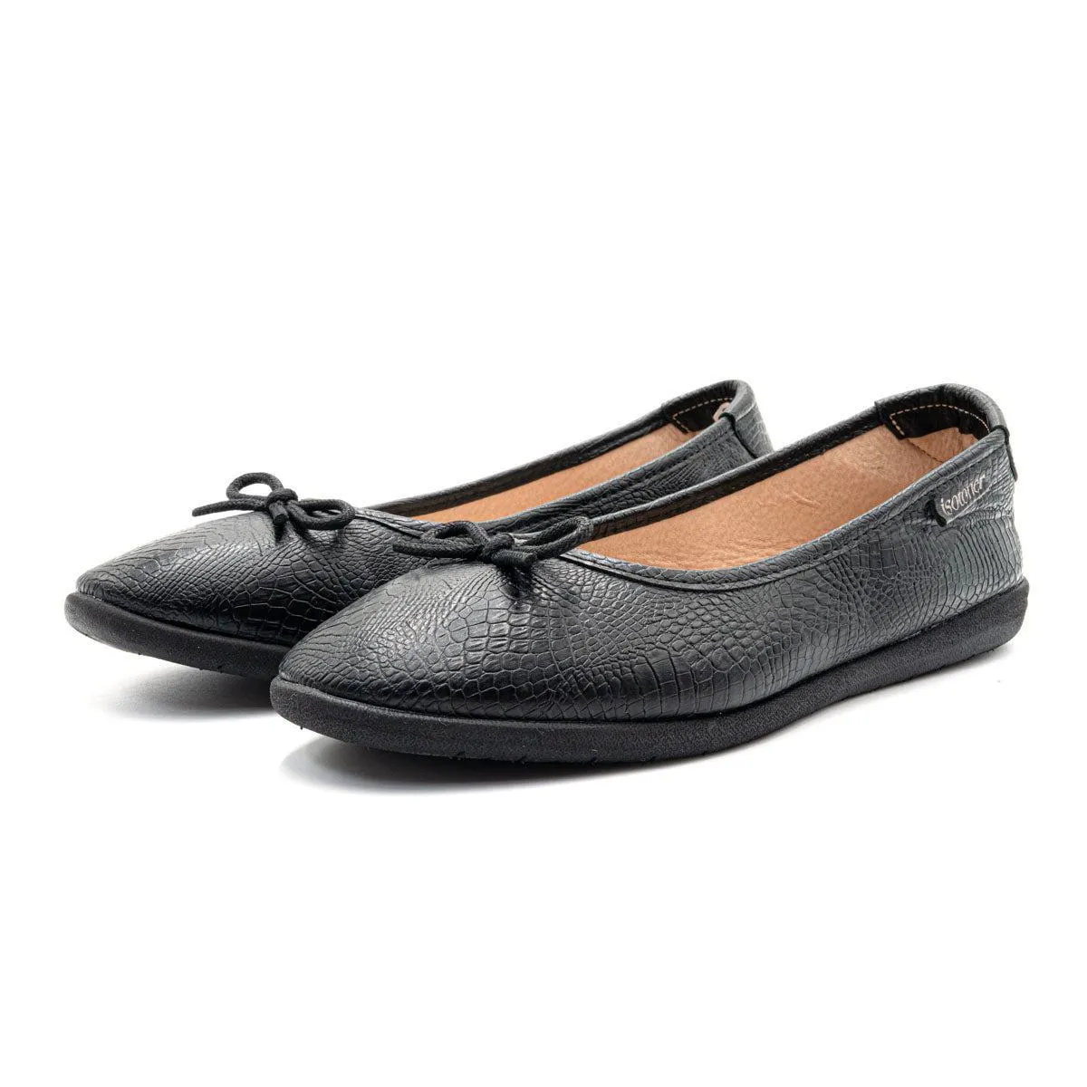 Isotoner Casual Ballerinas Leather Black Colour For Women