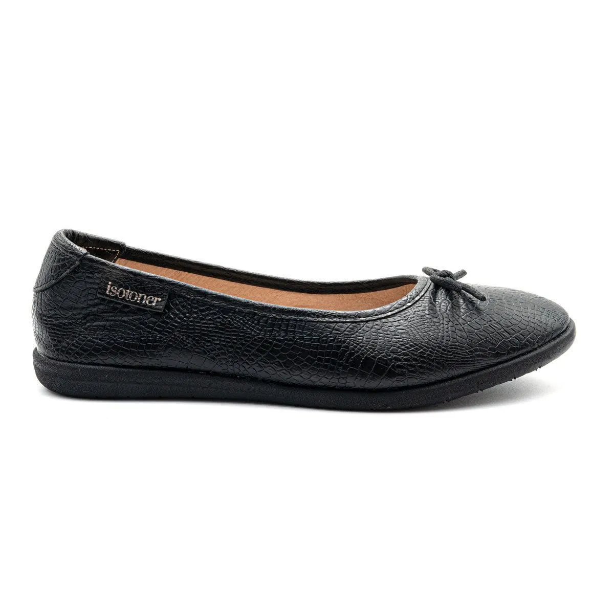 Isotoner Casual Ballerinas Leather Black Colour For Women