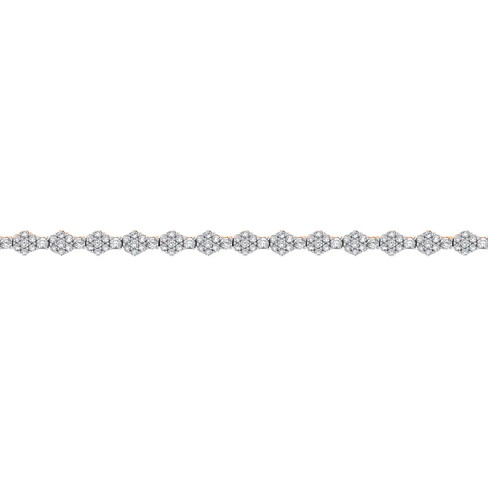 KATARINA 4 5/8 cttw Lab Grown Cluster Diamond Tennis Bracelet in 14K Gold