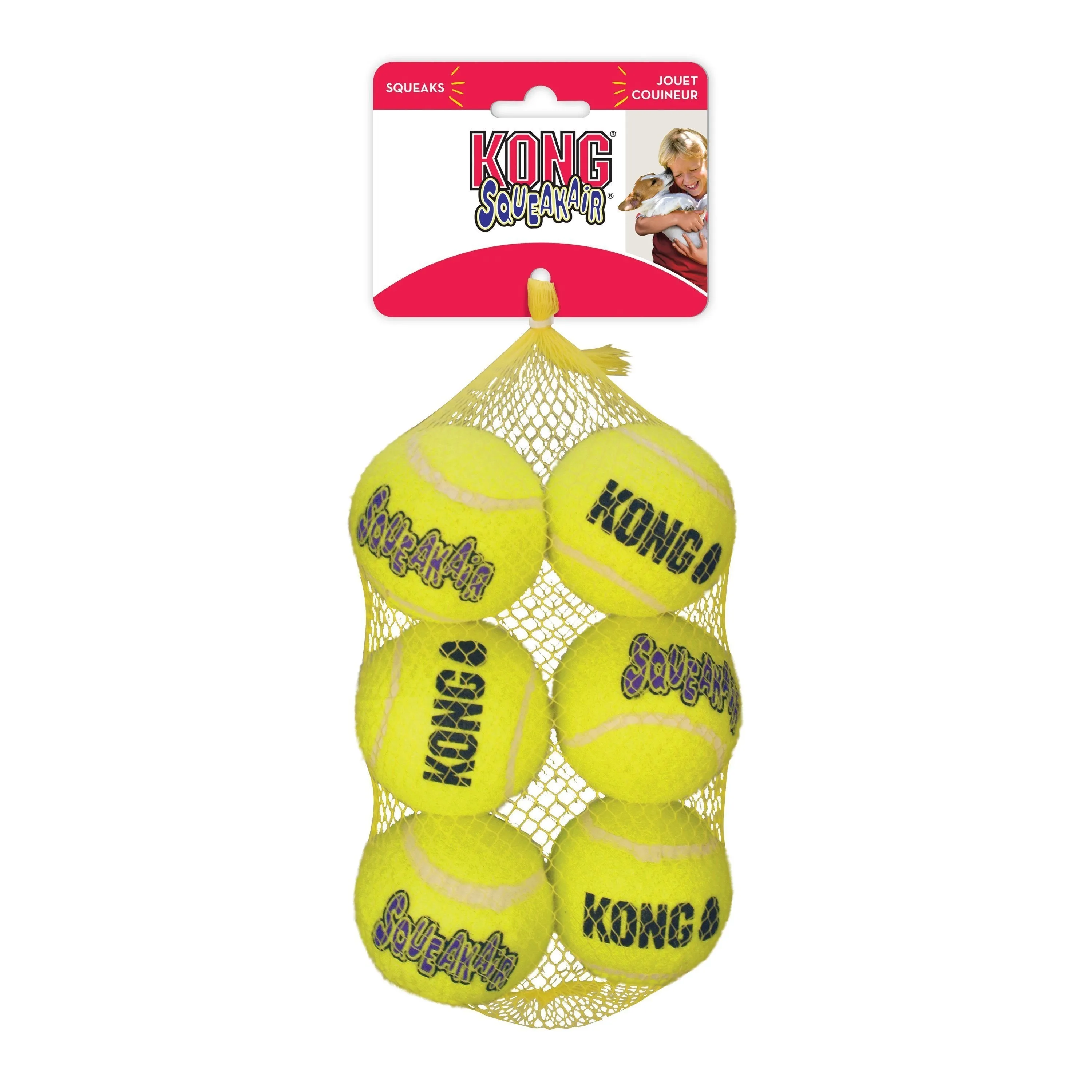 KONG Airdog Squeaker Balls Medium Dog Toy 6 Pack