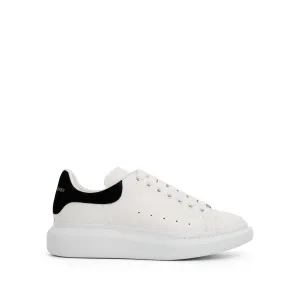 Larry Oversized Velour Sneaker in White/Black