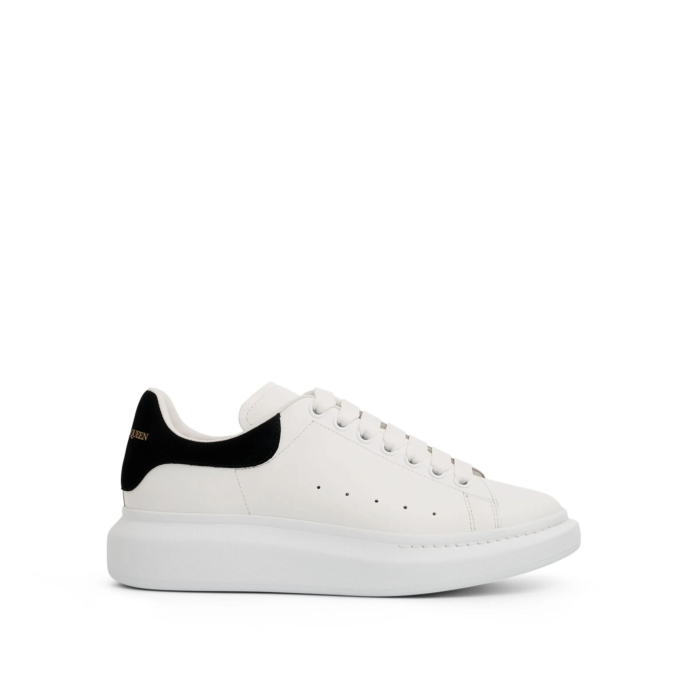 Larry Oversized Velour Sneaker in White/Black