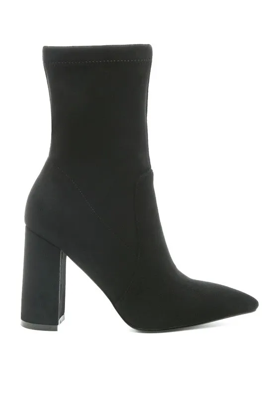 LONDON RAG ZAHARA POINTED BLOCK HEELED BOOT