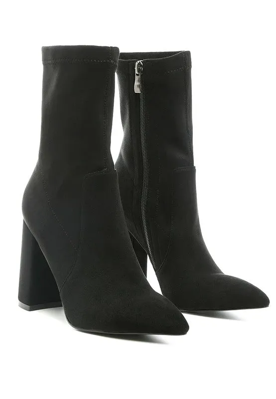 LONDON RAG ZAHARA POINTED BLOCK HEELED BOOT