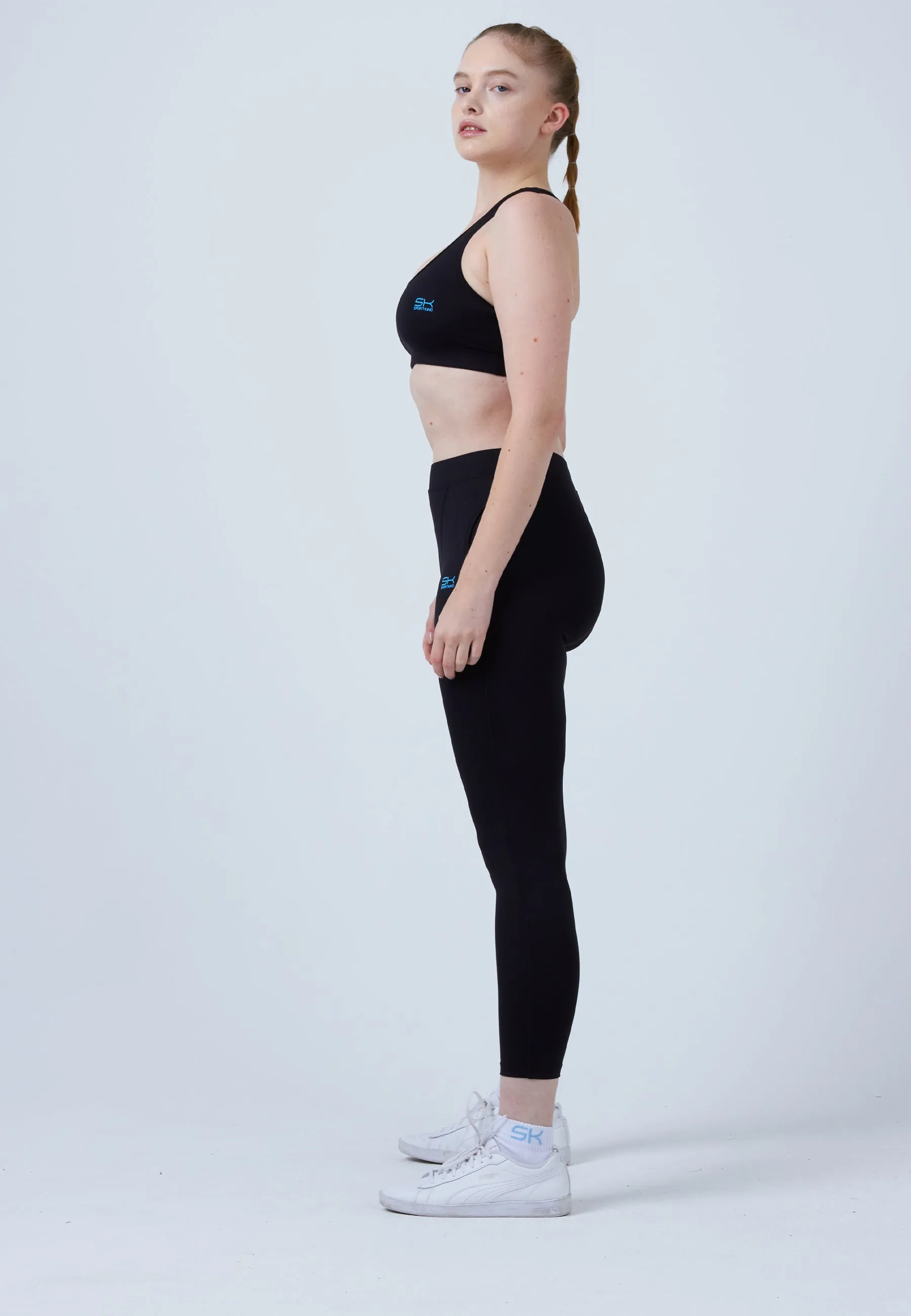 Long Tennis Leggings with pockets, black