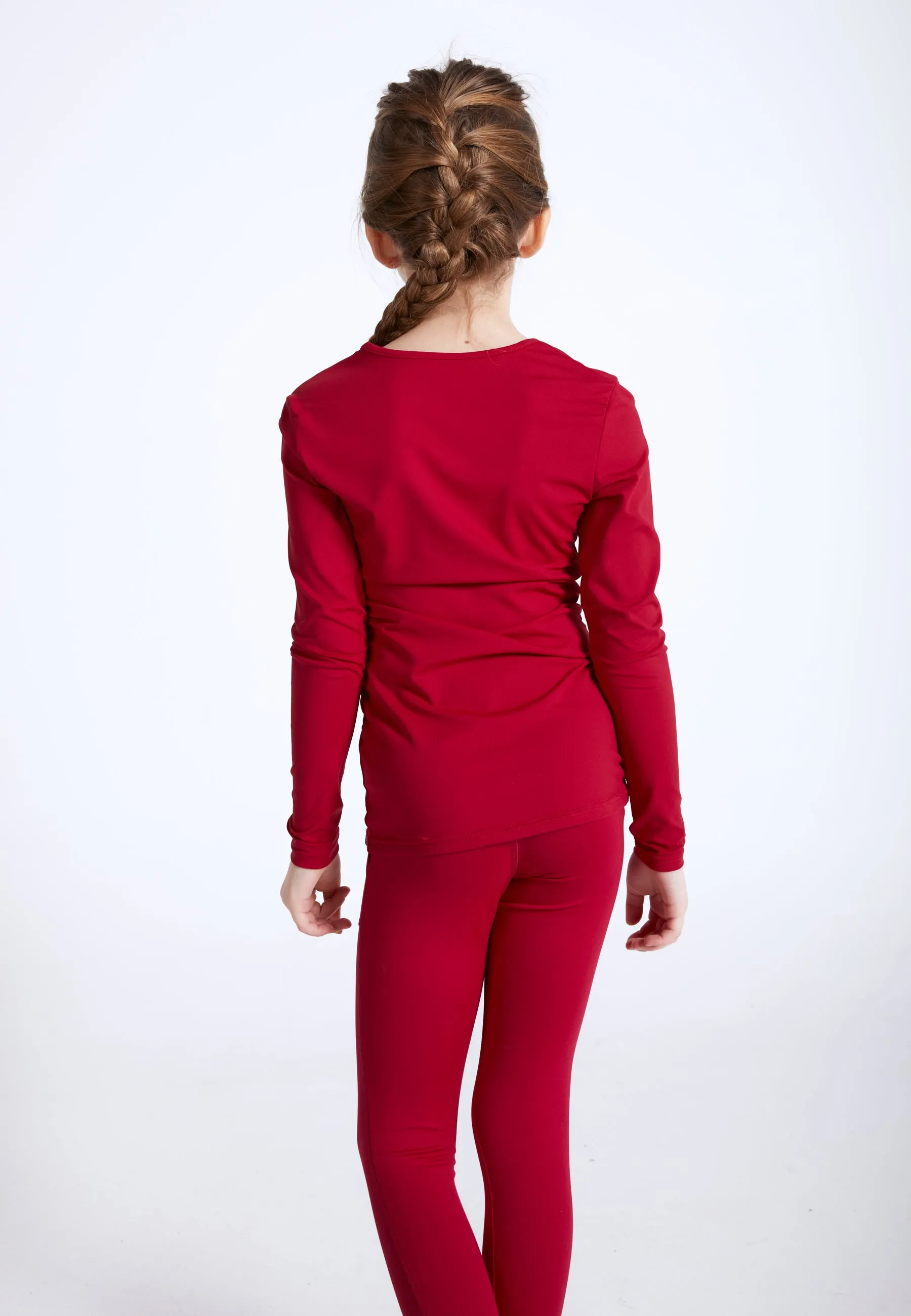 Long Tennis Leggings with pockets, burgundy red